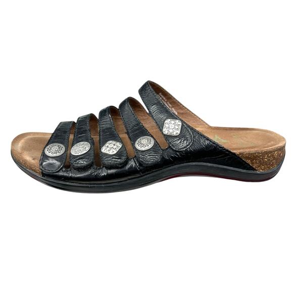 Dansko Women’s Janie Black Strappy Slip on Sandal Size 39 US 8.5/9 - Picture 3 of 11